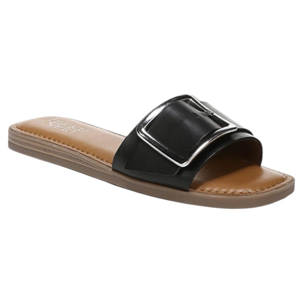 NEW Franco Sarto Leather Uzo Buckle Slide